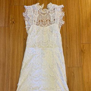 Free People White lace bodycon dress